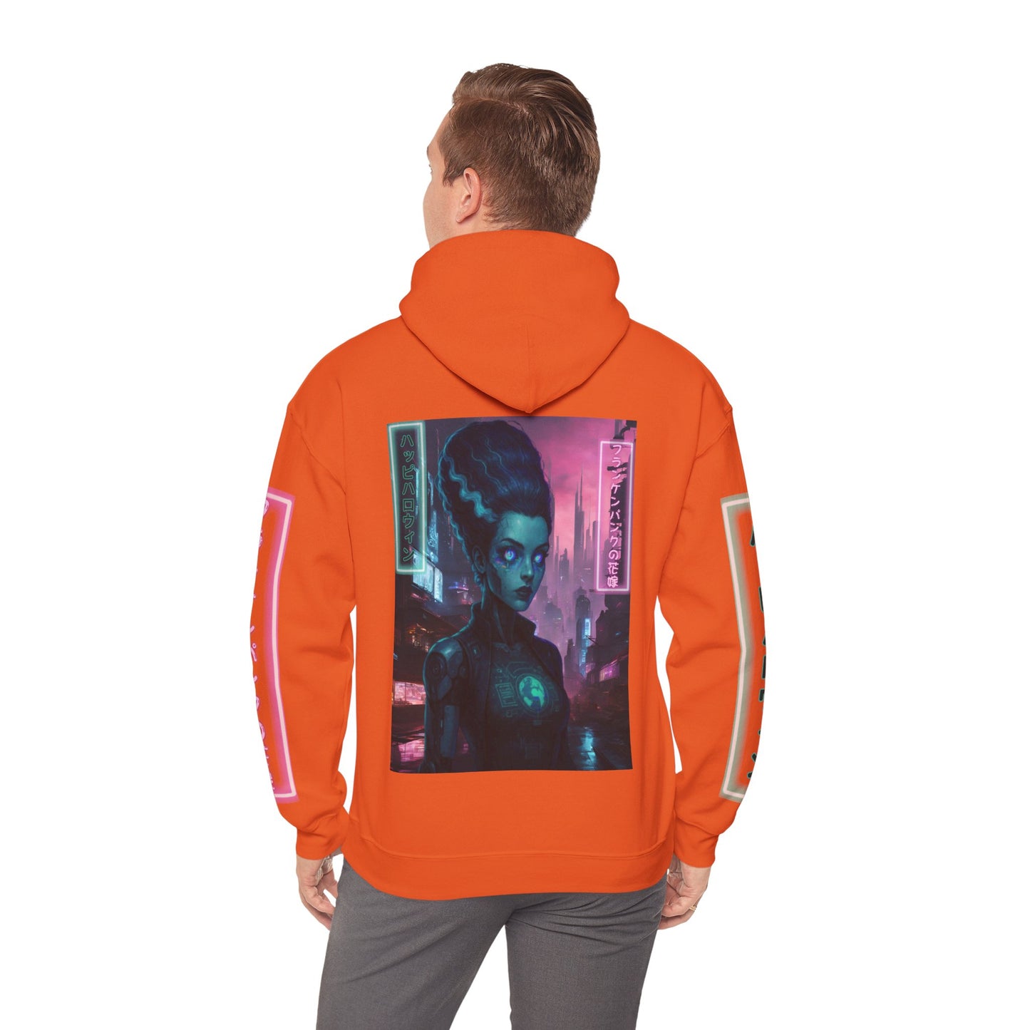 Neon Bride of Frankenstein Hoodie Unisex Hooded Sweatshirt by CreepyCrafts.boo