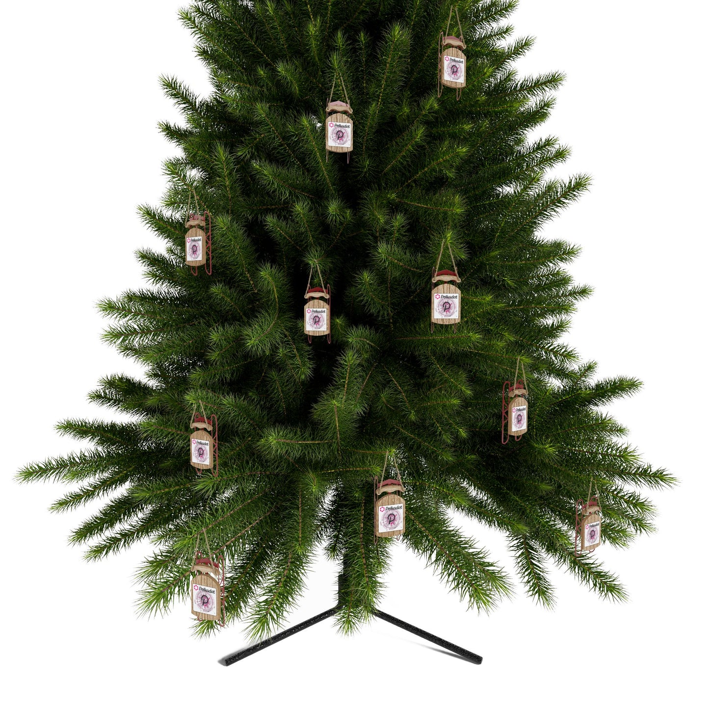 Polkadot (DOT) White background Sled Ornament by cypherpunkgear.com