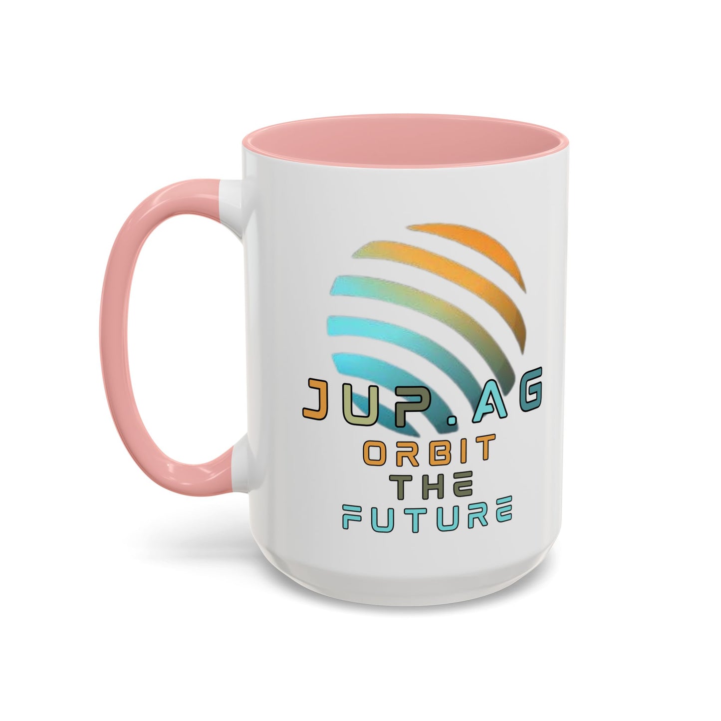 Jupiter (JUP) Orbit the Future White Accent Mug by cypherpunkgear.com