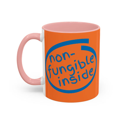 Non-Fungible Inside Orange Accent Mug by cypherpunkgear.com