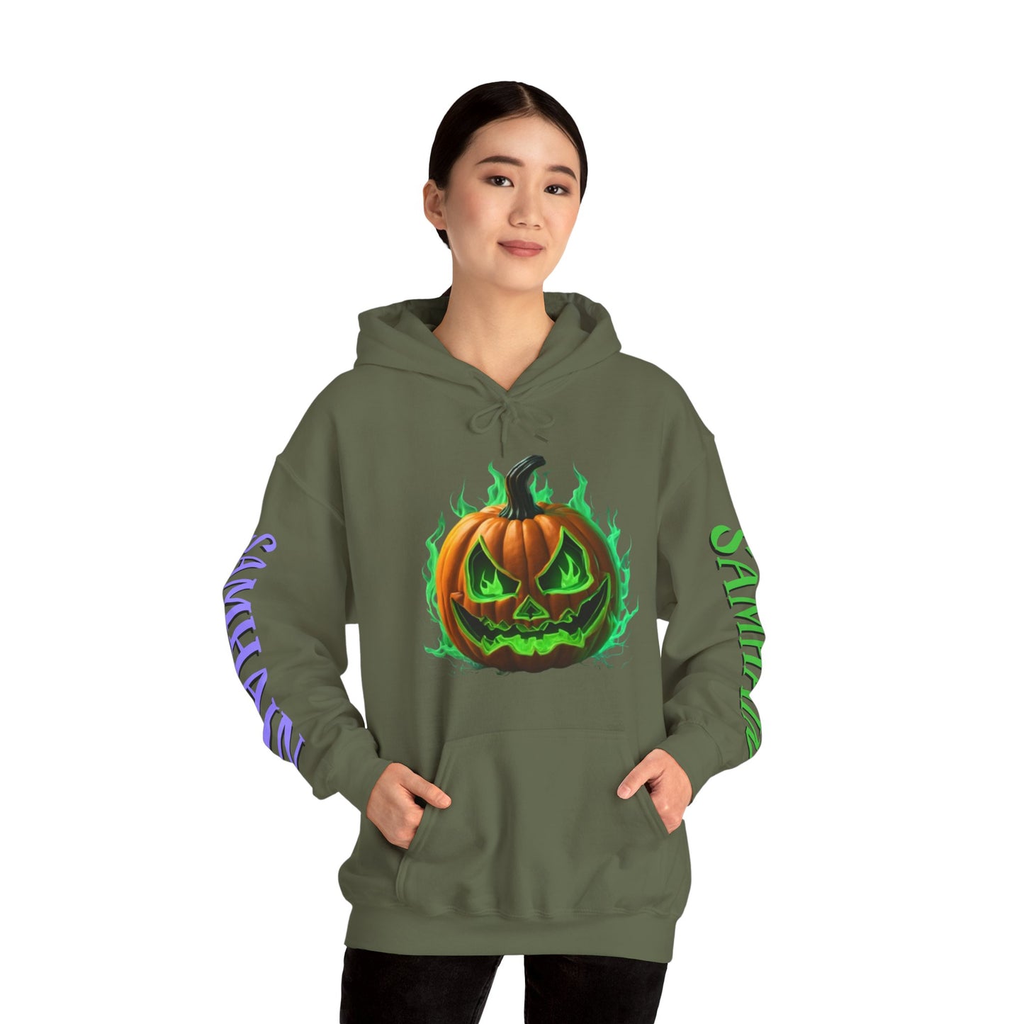 Blessed Samhain Green Jack Hoodie Unisex Hooded Sweatshirt by CreepyCrafts.boo