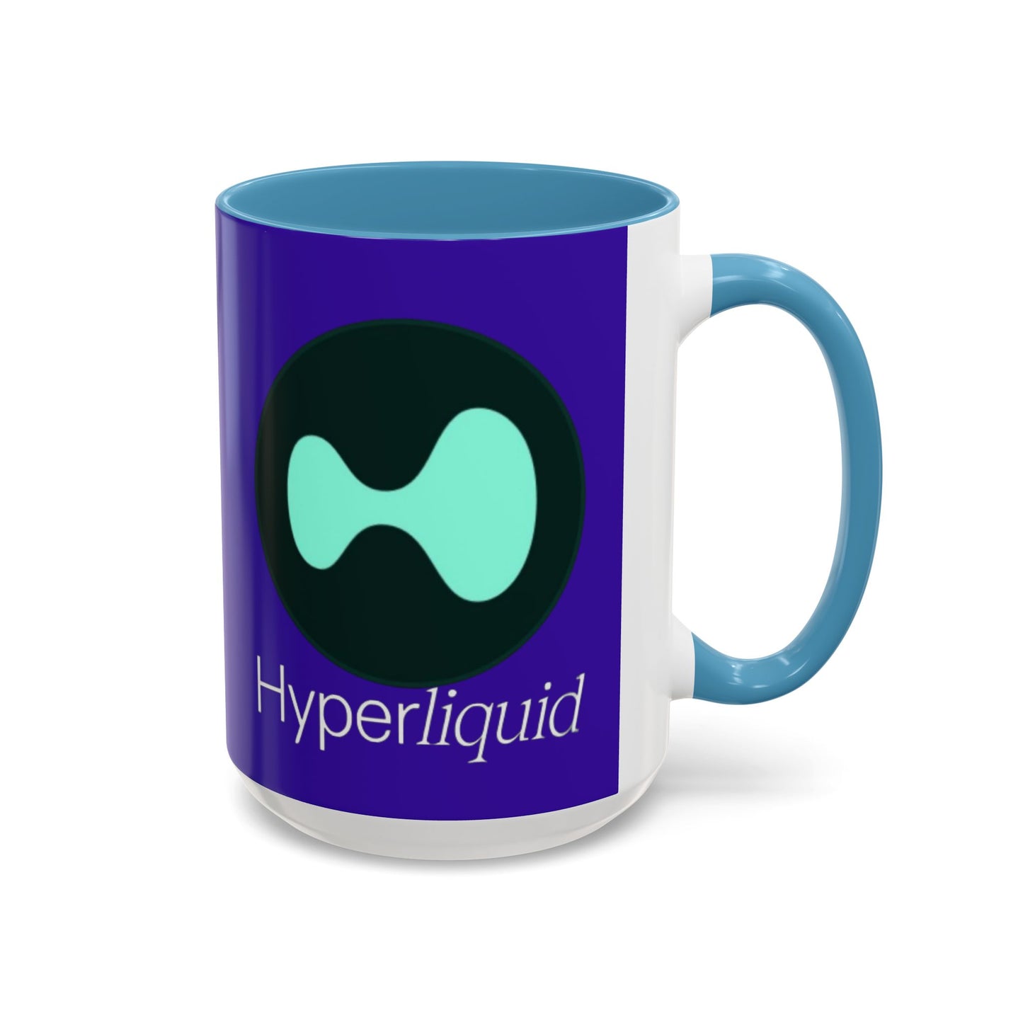 Hyperliquid White font Dark Purple Accent Mug by cypherpunkgear.com