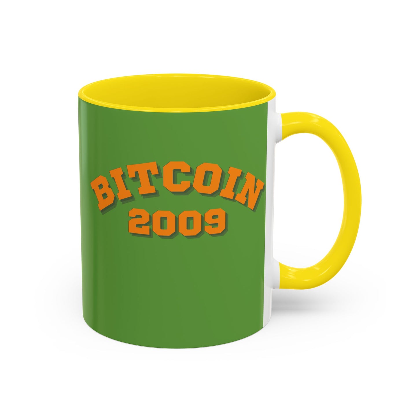 Bitcoin 2009 Green Accent Mug by cypherpunkgear.com