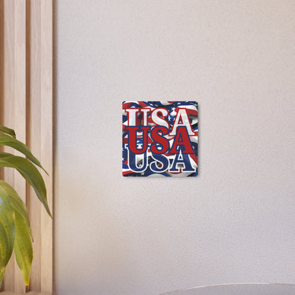 USA! USA! USA Red Center Metal Art Sign by cypherpunkgear