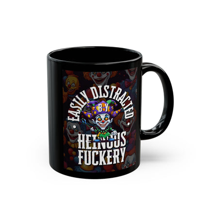 Easily Distracted by Heinous Fuckery Little Jinx Black Mug by cypherpunkgear.com