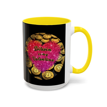 Bitcoin is My Valentine Black Accent Mug by cypherpunkgear.com