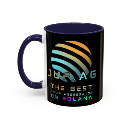 Jupiter (JUP) the best aggregator on Solana Black Accent Mug by cypherpunkgear.com