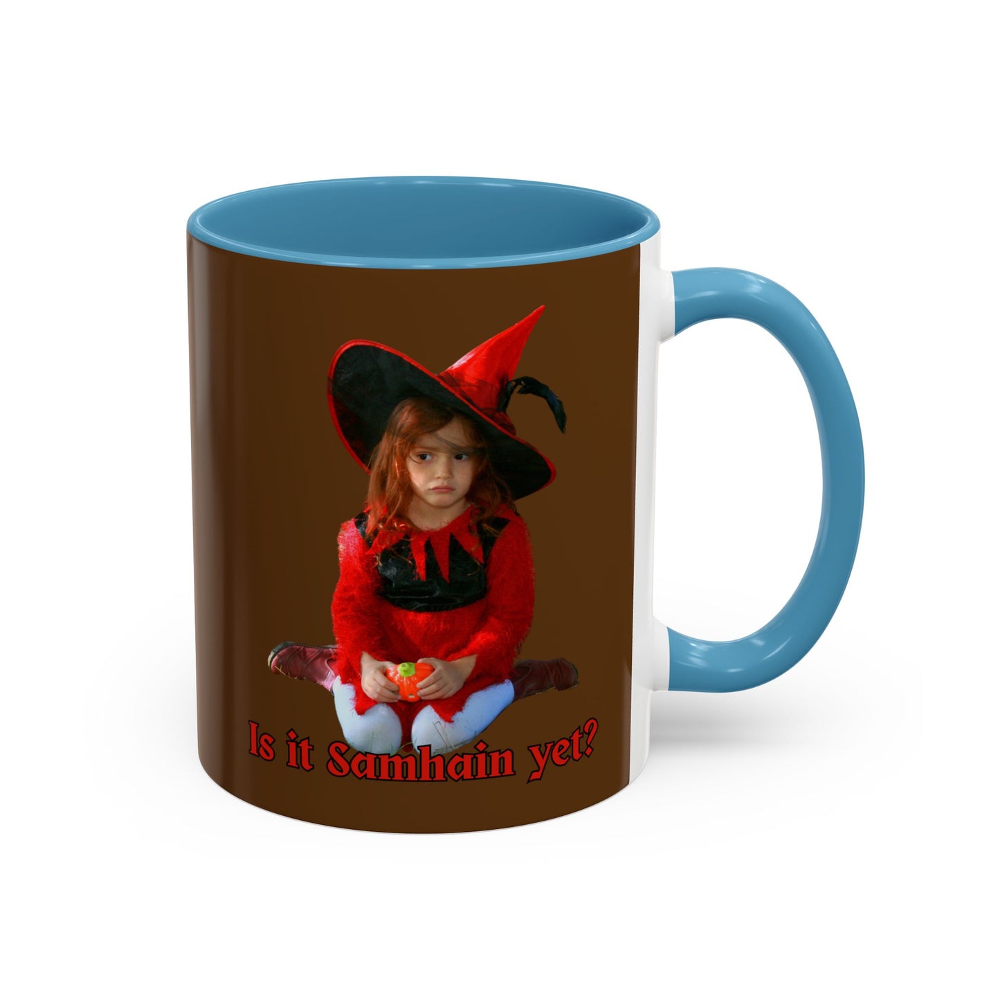 Is it Samhain yet? Brown Accent Mug by CreepyCrafts.boo