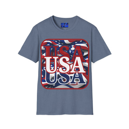 Red WHITE and Blue USA Patriot Dark colors Unisex T-Shirt by cypherpunkgear.com