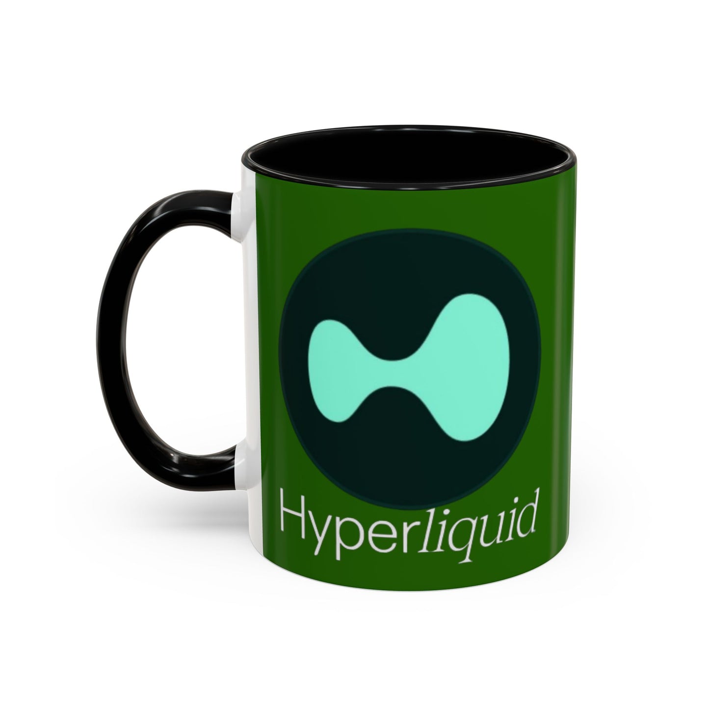 Hyperliquid White font Green Accent Mug by cypherpunkgear.com