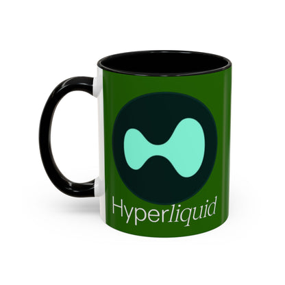 Hyperliquid White font Green Accent Mug by cypherpunkgear.com