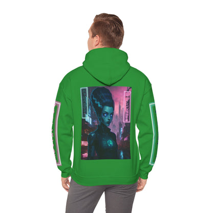Neon Bride of Frankenstein Hoodie Unisex Hooded Sweatshirt by CreepyCrafts.boo