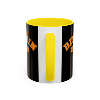 Bitcoin 2009 Black Accent Mug by cypherpunkgear.com