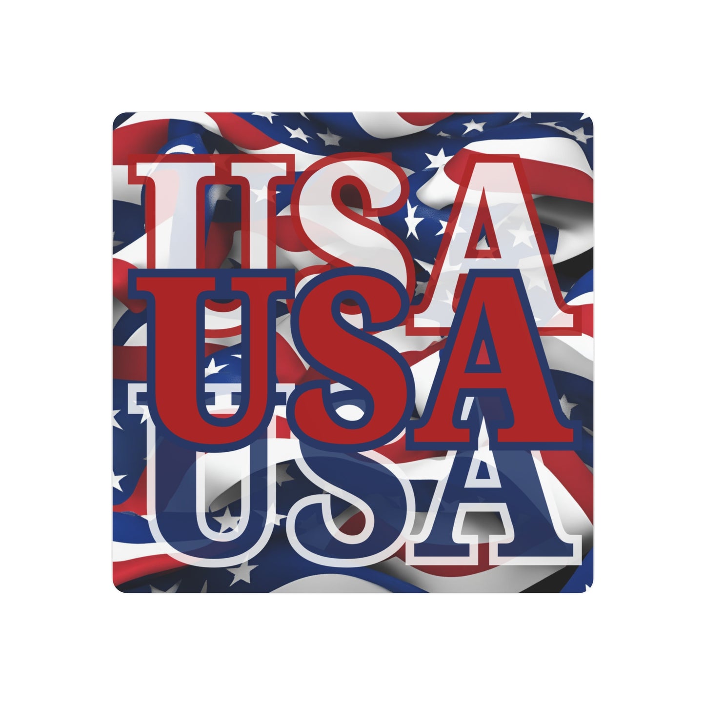 USA! USA! USA Red Center Metal Art Sign by cypherpunkgear