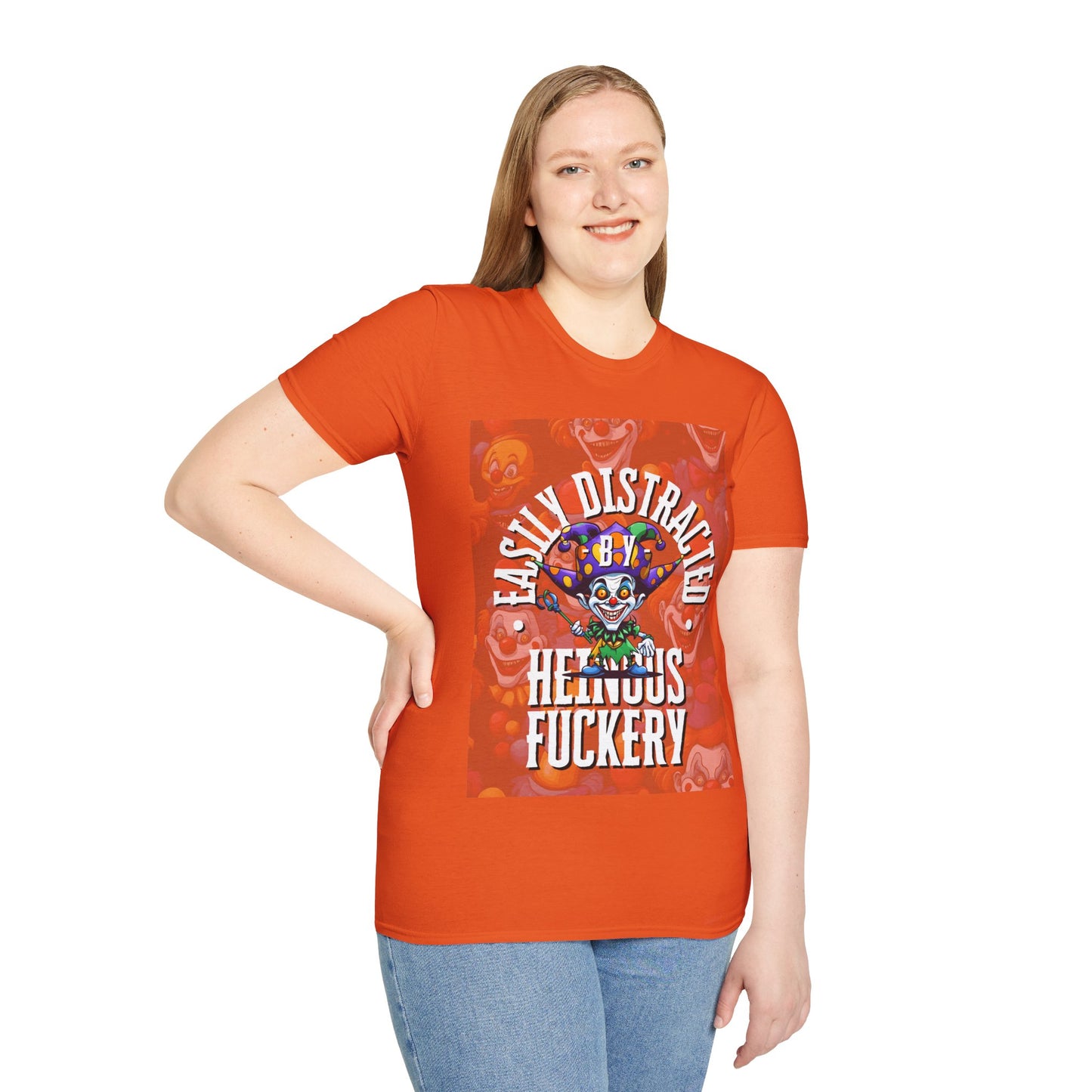 Easily Distracted by Heinous Fuckery Little Jincs LTcolors Unisex T-Shirt by cypherpunkgear.com