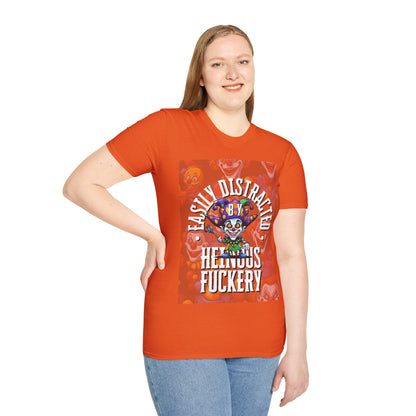Easily Distracted by Heinous Fuckery Little Jincs LTcolors Unisex T-Shirt by cypherpunkgear.com
