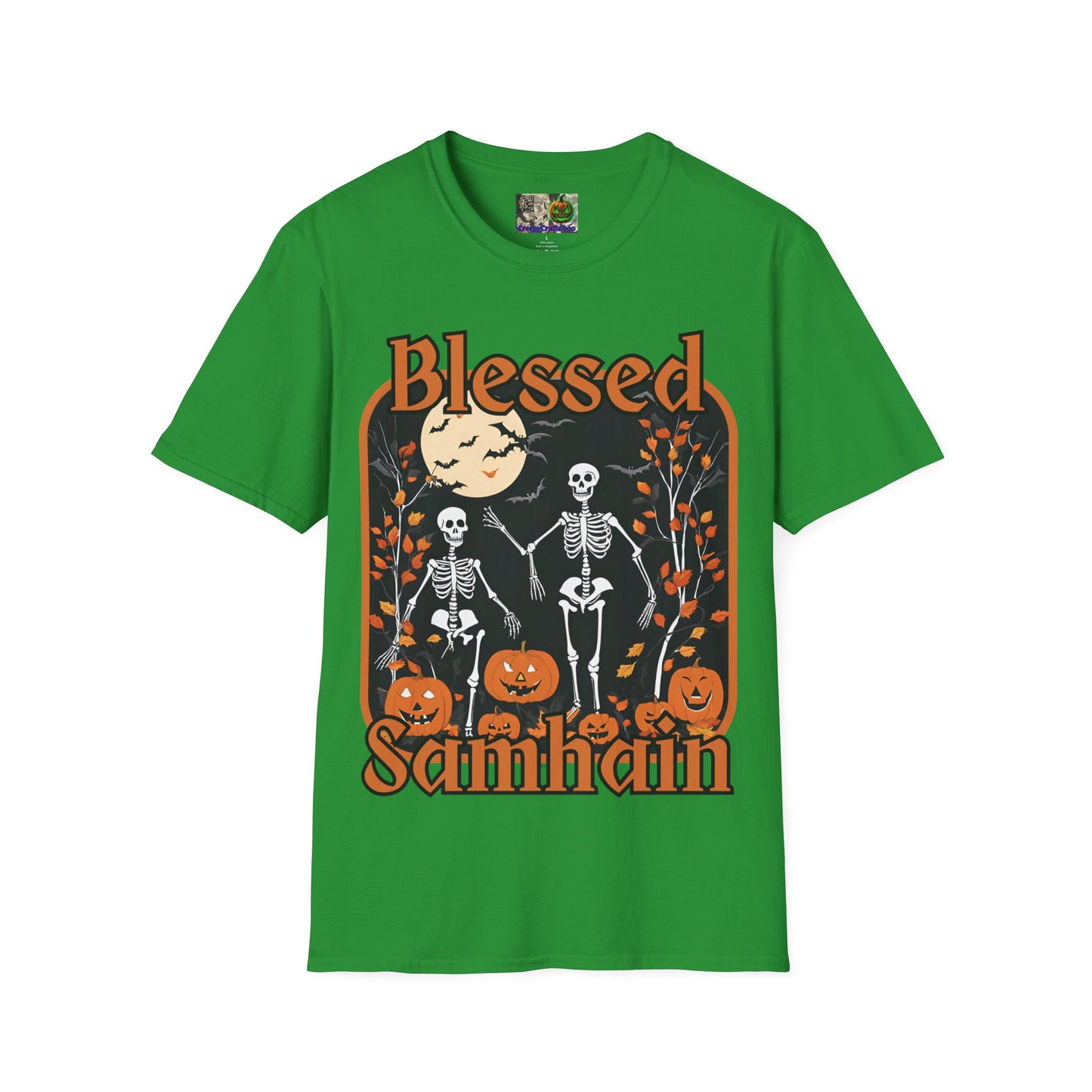 Spooktacular Skeletons of Samhain Dark colors Unisex T-Shirt by CreepyCrafts.boo