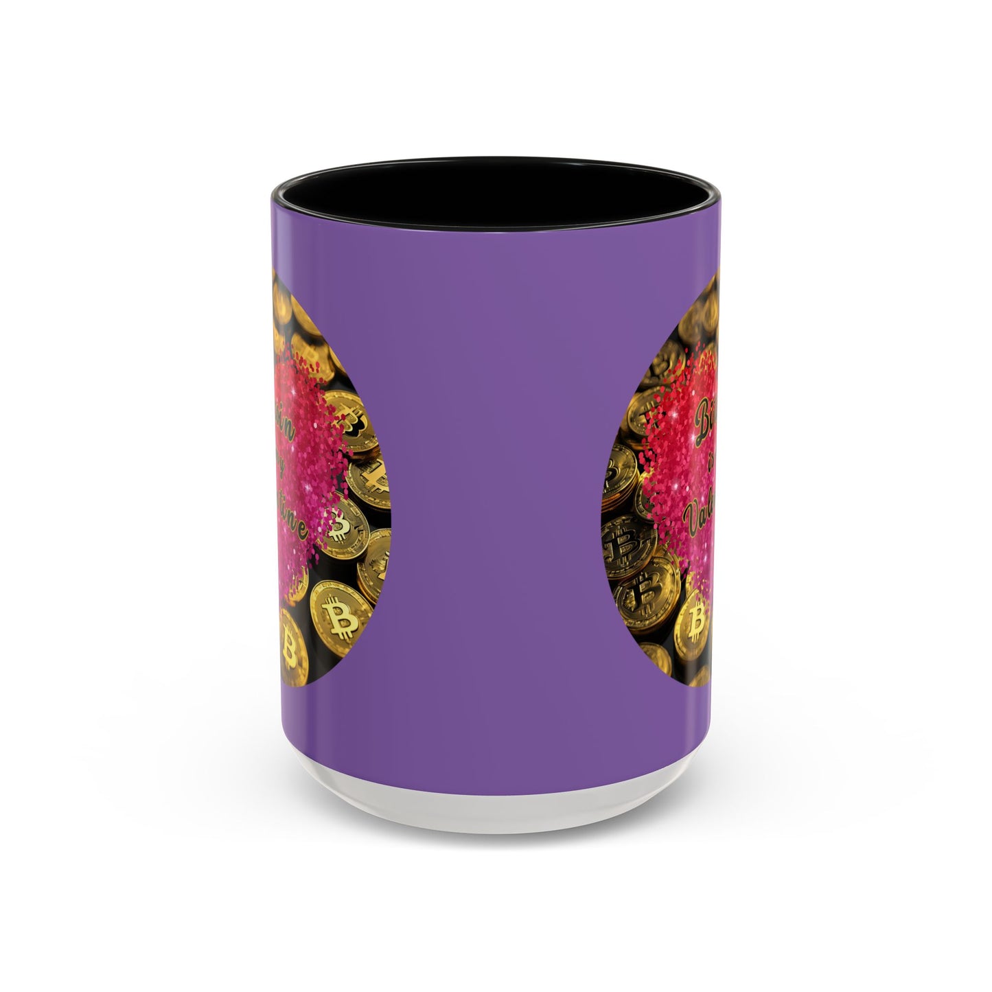 Bitcoin is My Valentine Light Purple Accent Mug by cypherpunkgear.com