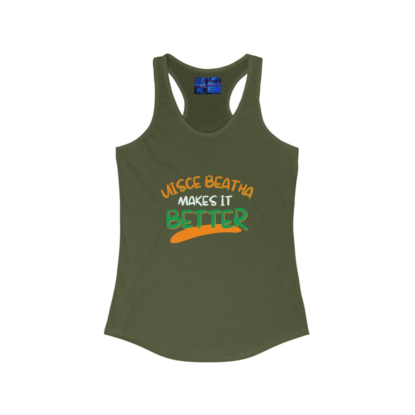 Uisce Beatha makes it better OWGfont Women's Racerback Tank Top by cypherpunkgear.com