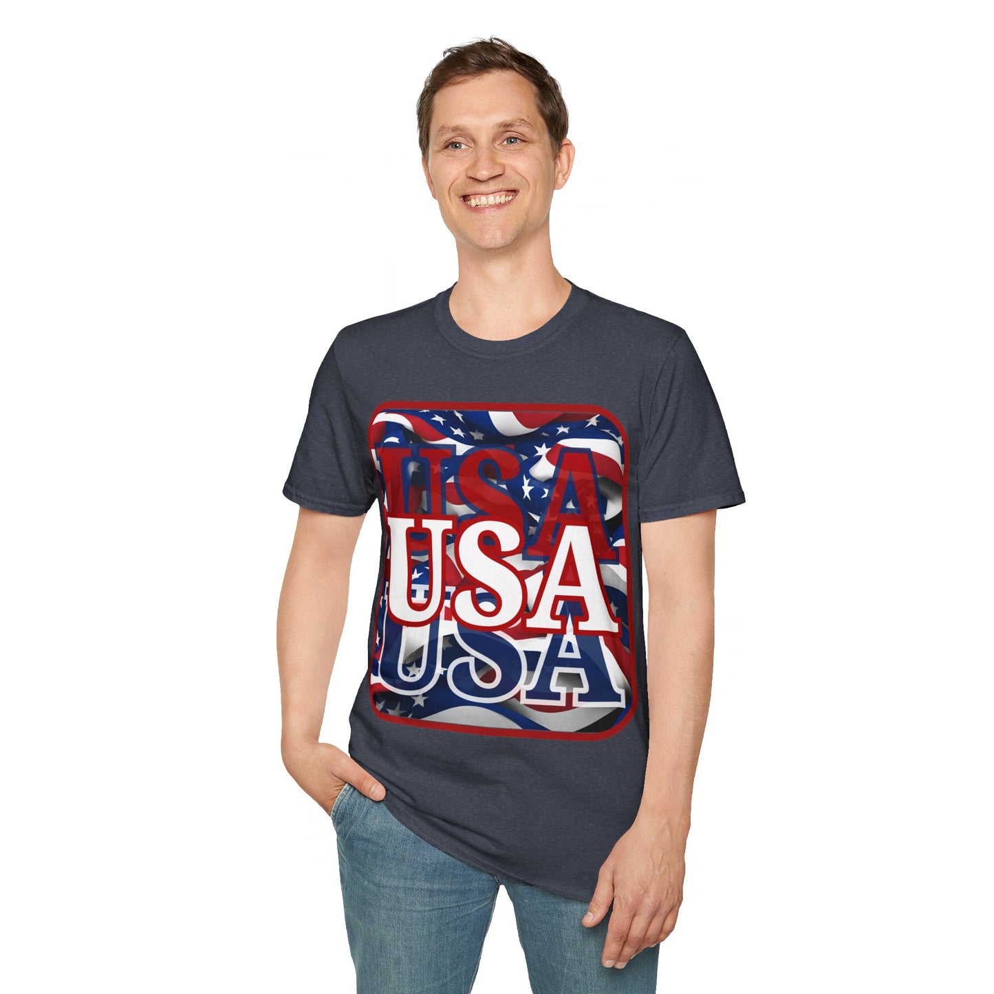 Red WHITE and Blue USA Patriot DKcolors Unisex T-Shirt by cypherpunkgear