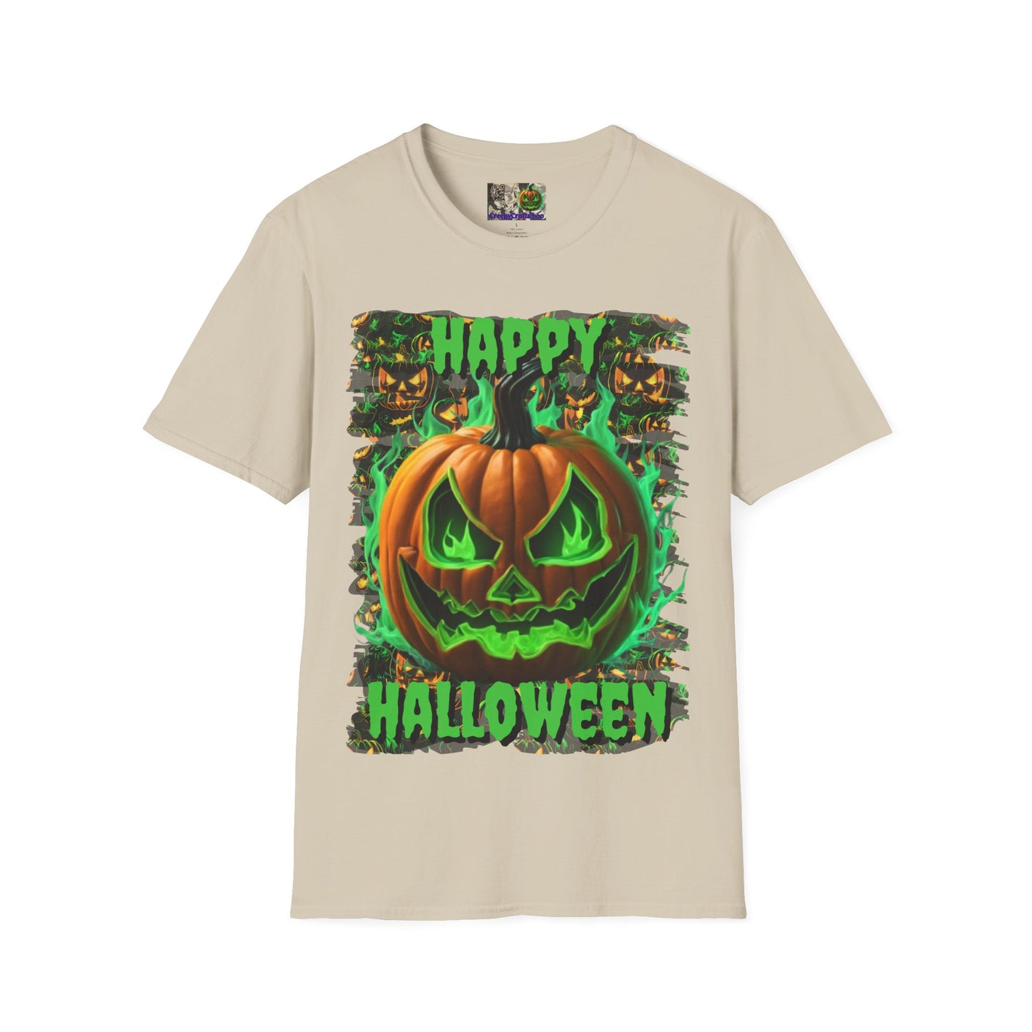 Happy Halloween Green Jack Light colors Unisex T-Shirt by CreepyCrafts.boo