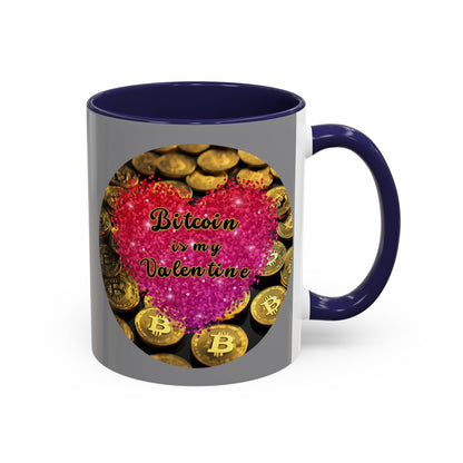 Bitcoin is My Valentine Grey Accent Mug by cypherpunkgear.com