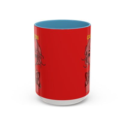 Caution, Savage Red Accent Mug by cypherpunkgear.com