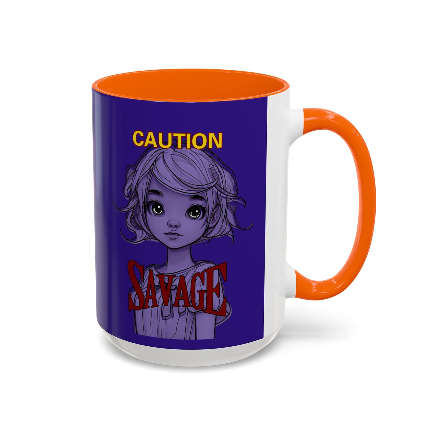 Caution, Savage Dark Purple Accent Mug by cypherpunkgear.com