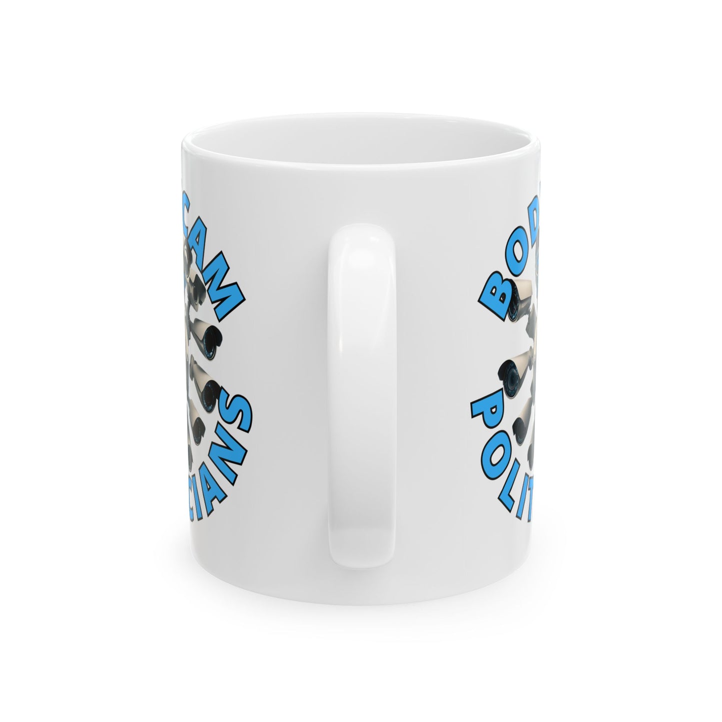 Bodycam the Politicians Cameras White Mug by cypherpunkgear.com
