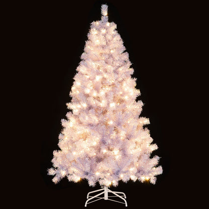 6/7.5 FT Pre-Lit Tinsel Christmas Tree Artificial Xmas Tree