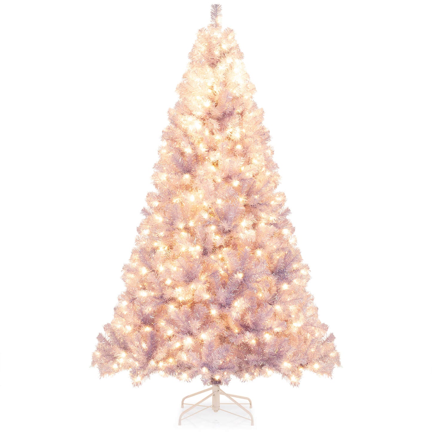 6/7.5 FT Pre-Lit Tinsel Christmas Tree Artificial Xmas Tree