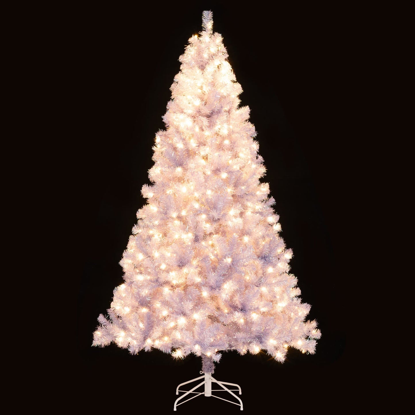 6/7.5 FT Pre-Lit Tinsel Christmas Tree Artificial Xmas Tree