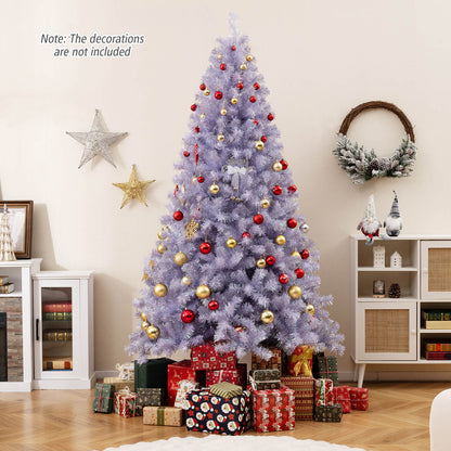 6/7.5 FT Pre-Lit Tinsel Christmas Tree Artificial Xmas Tree
