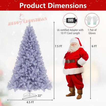 6/7.5 FT Pre-Lit Tinsel Christmas Tree Artificial Xmas Tree