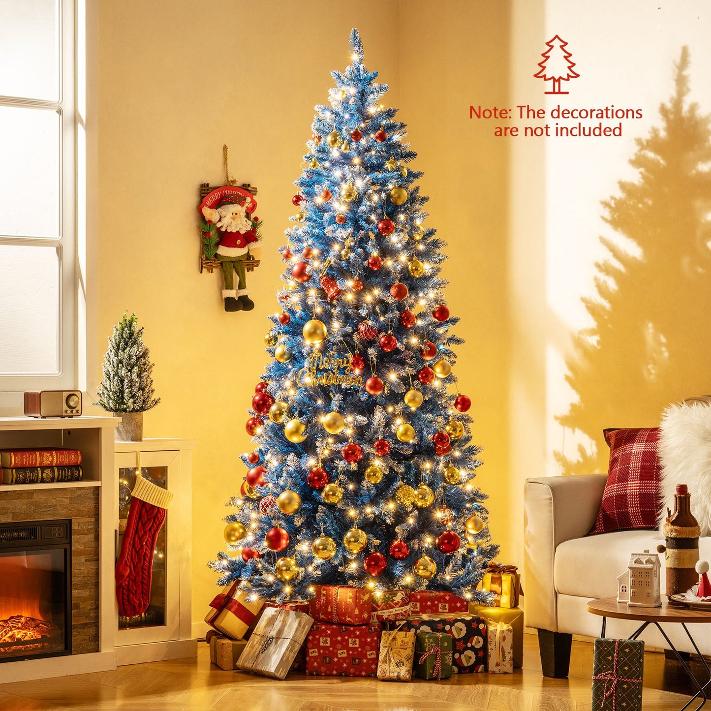 6/7/8/9 FT Artificial Christmas Tree with 767 Snowy Branch Tips