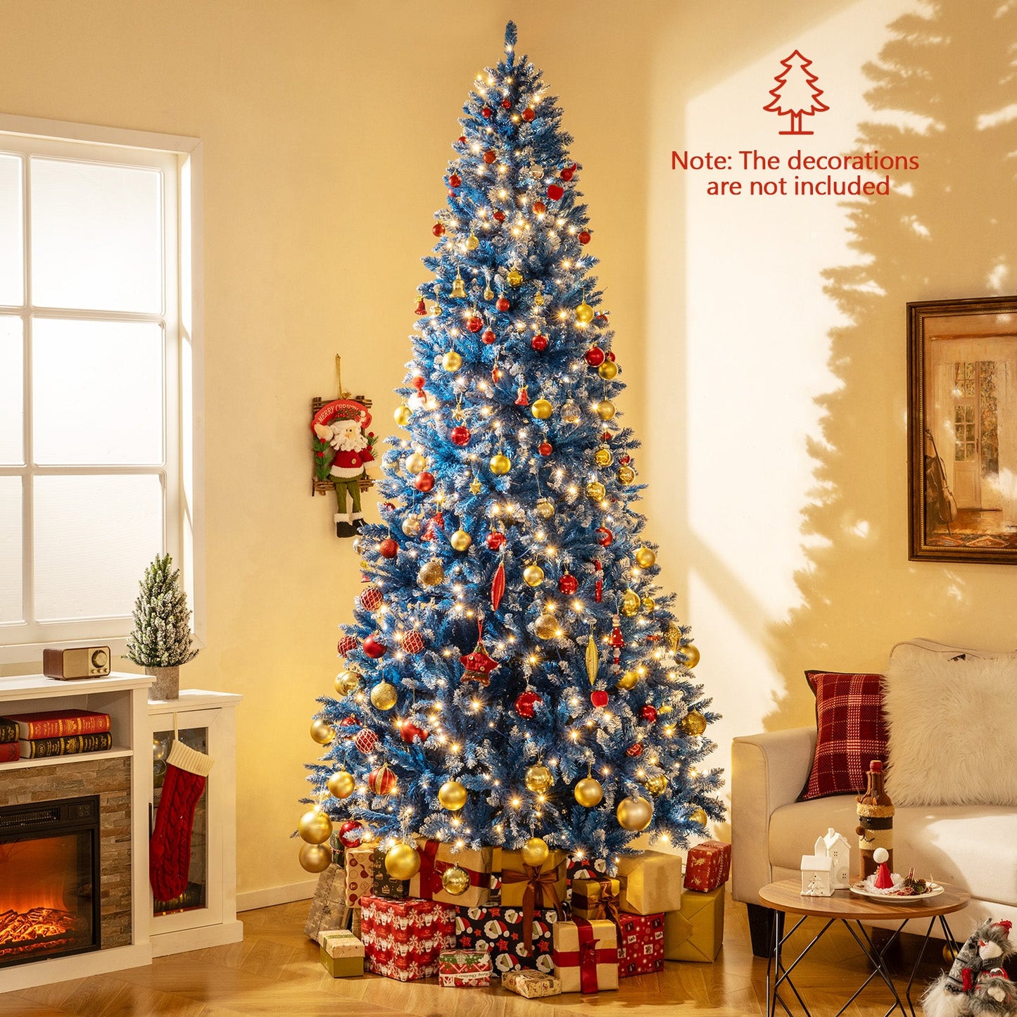 6/7/8/9 FT Artificial Christmas Tree with 767 Snowy Branch Tips