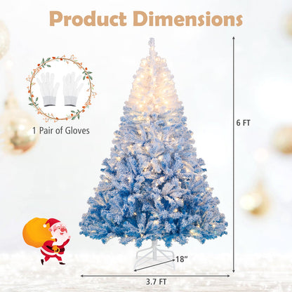 5/6/7/8 FT Artificial Christmas Tree with Warm White LED Lights and 8 Modes