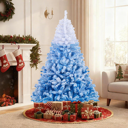 5/6/7/8 FT Artificial Christmas Tree with Warm White LED Lights and 8 Modes