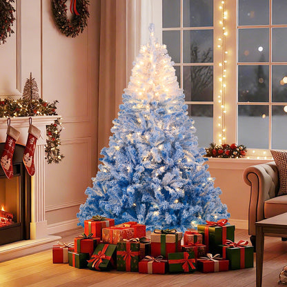 5/6/7/8 FT Artificial Christmas Tree with Warm White LED Lights and 8 Modes
