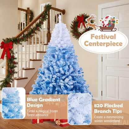5/6/7/8 FT Artificial Christmas Tree with Warm White LED Lights and 8 Modes