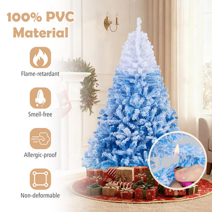 5/6/7/8 FT Artificial Christmas Tree with Warm White LED Lights and 8 Modes