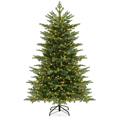 5/6/7 Feet Artificial Christmas Tree with 1426/2116/3156 Lush PVC and 200/300/400 Warm White LED Lights