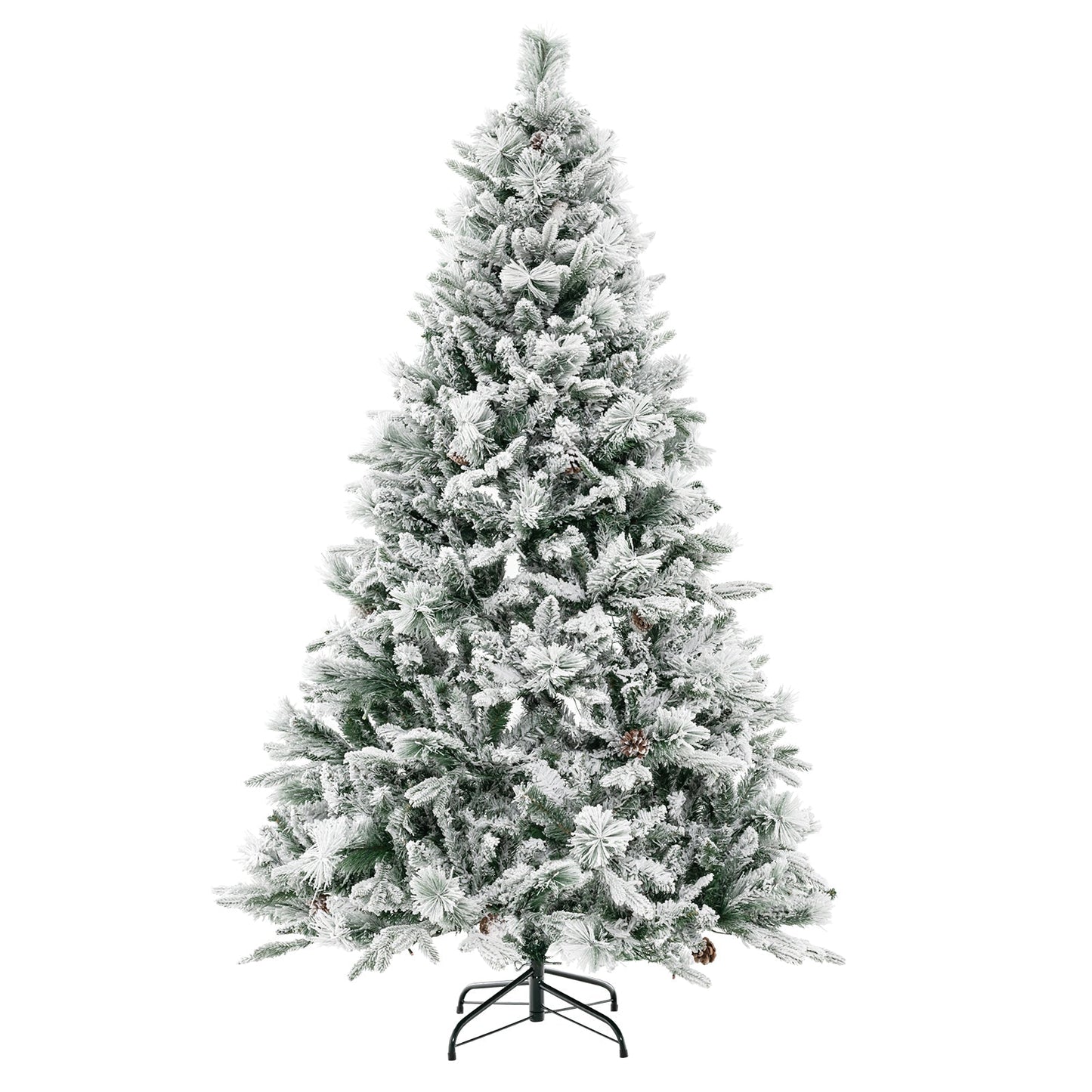 4.5/6/7 Feet Artificial Xmas Tree with Pine Needles and LED Lights