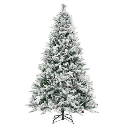 4.5/6/7 Feet Artificial Xmas Tree with Pine Needles and LED Lights
