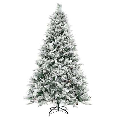 4.5/6/7 Feet Artificial Xmas Tree with Pine Needles and LED Lights