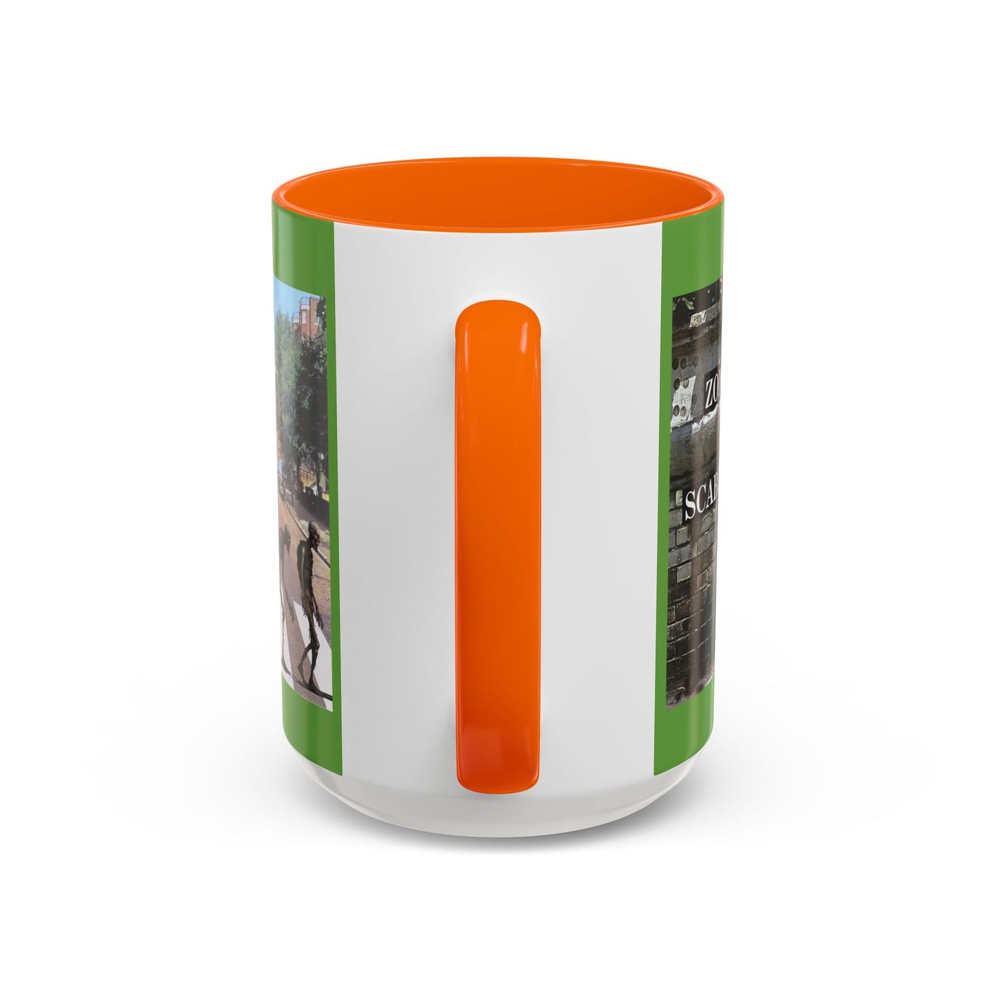 2-sided, Scabby Road Green Accent Mug by CreepyCrafts.boo