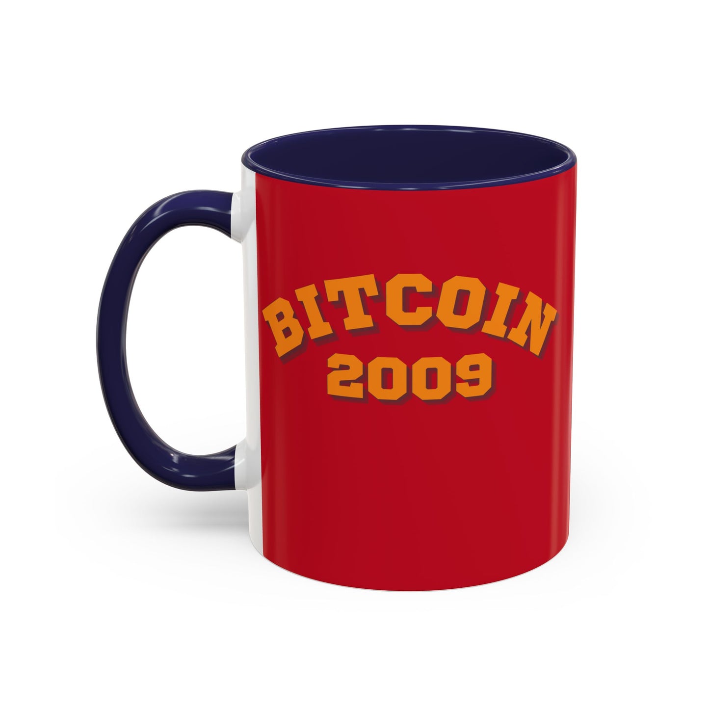 Bitcoin 2009 Red Accent Mug by cypherpunkgear.com