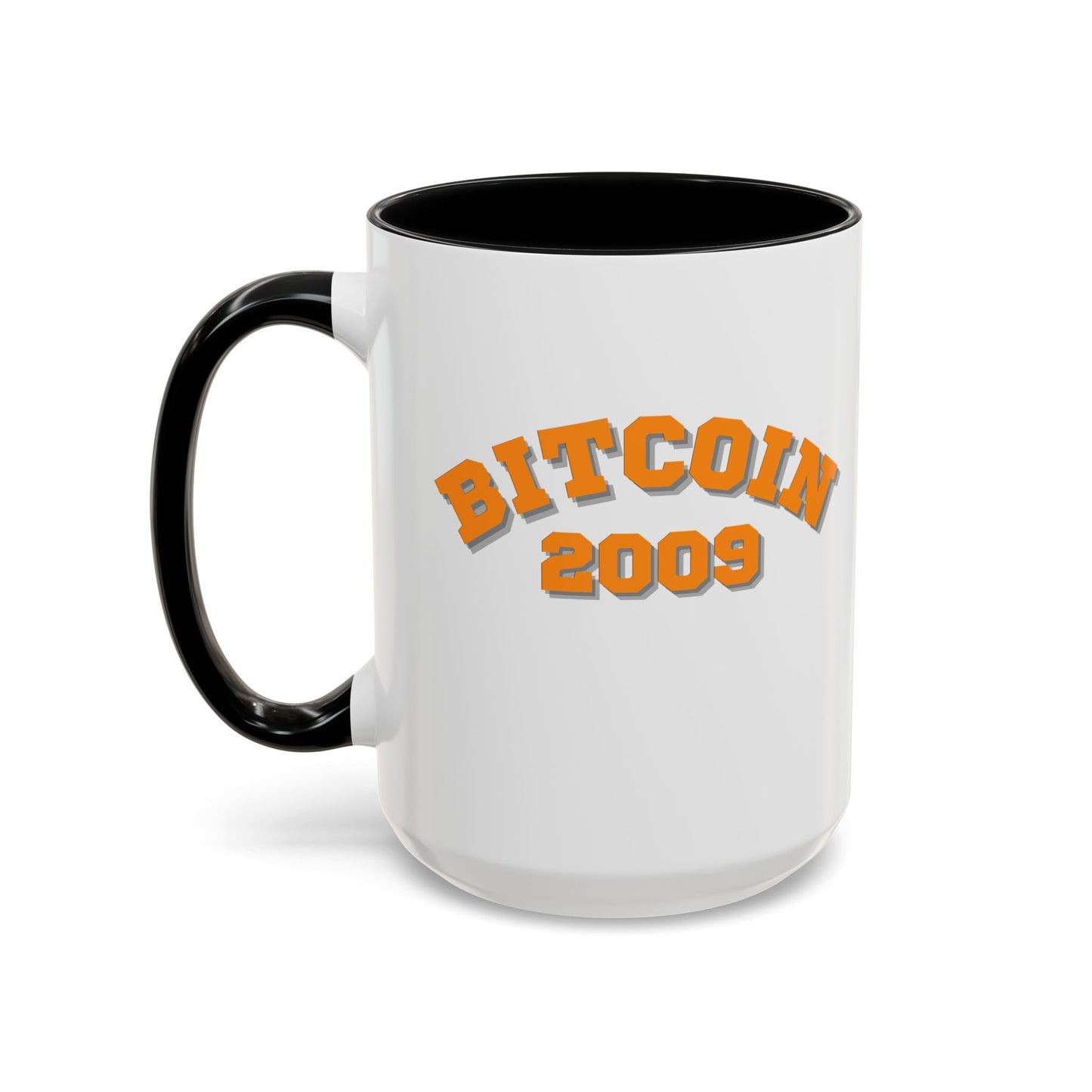 Bitcoin 2009 White Accent Mug by cypherpunkgear.com