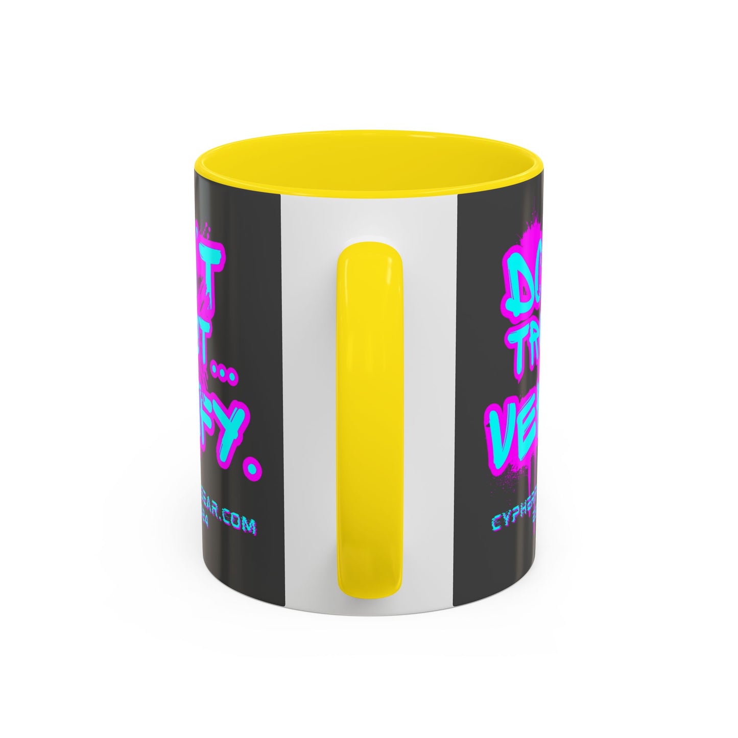 Don't Trust...Verify. Grey Accent Mug by cypherpunkgear.com