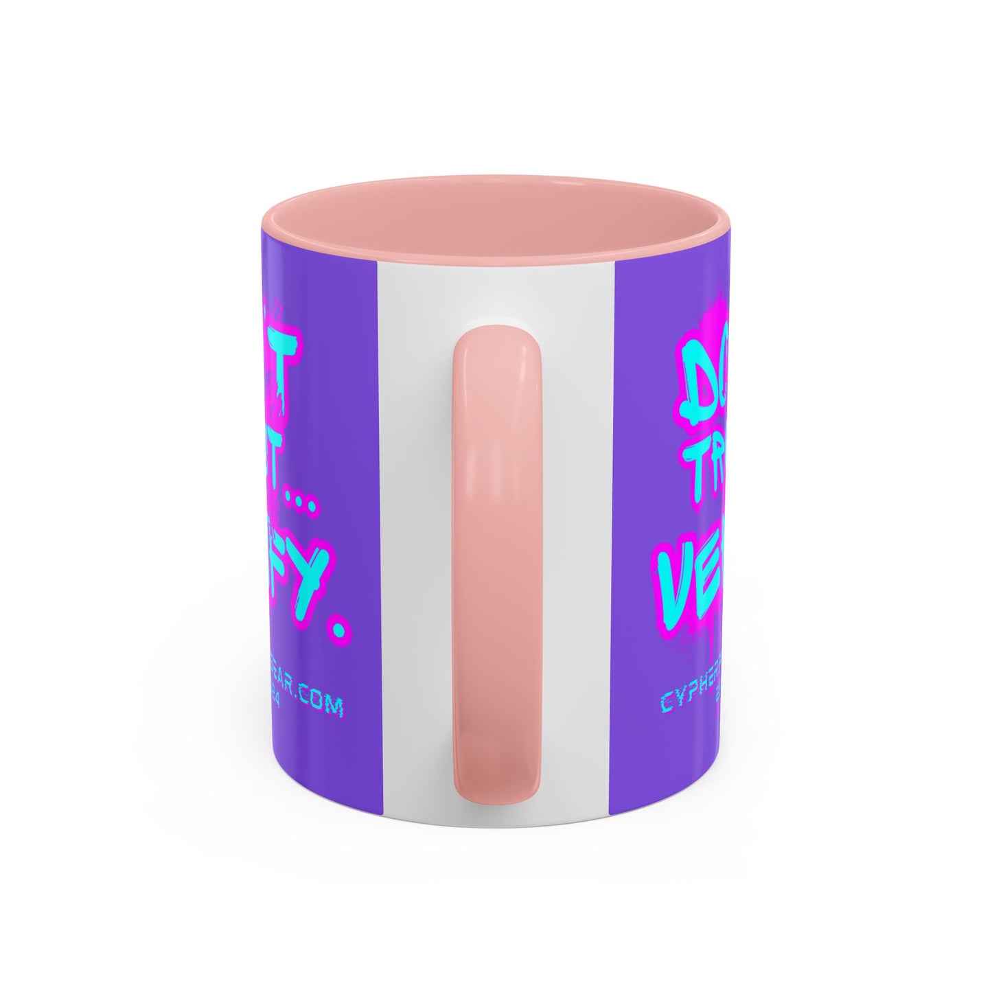 Don't Trust...Verify. Light Purple Accent Mug by cypherpunkgear.com